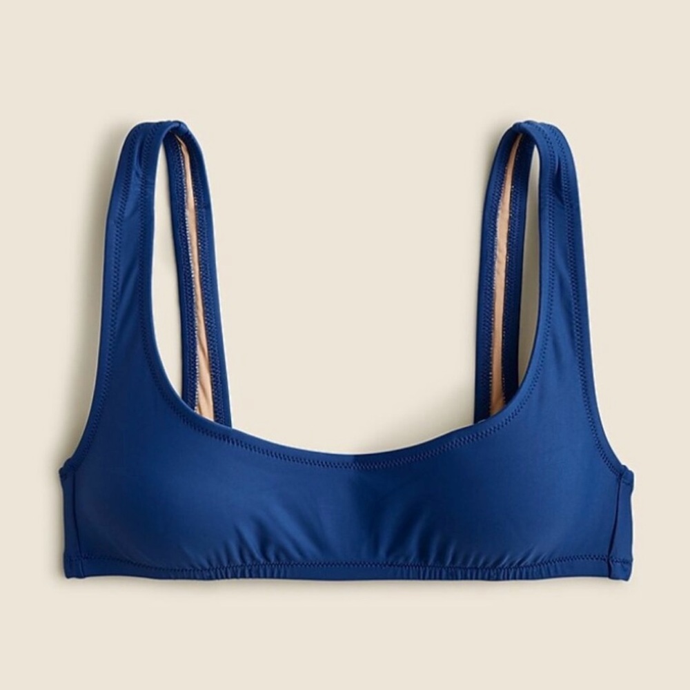 NWT J. Crew Heritage Scoopneck Bikini Top Royal Blue
